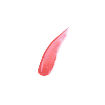 Swatch of lipgloss color coral pink (Hype) of the brand DUTCH. Cosmetx.