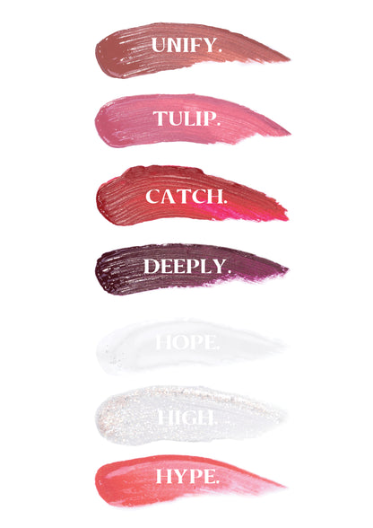 Lip Gloss & Liquid Lipstick swatches by DUTCH. Cosmetx. Luxury on your Lips.